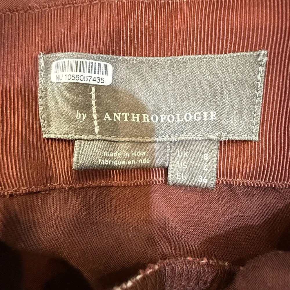 NEW Anthropologie Tie-Back Floral Midi Dress Red Motif Women’s Size 4